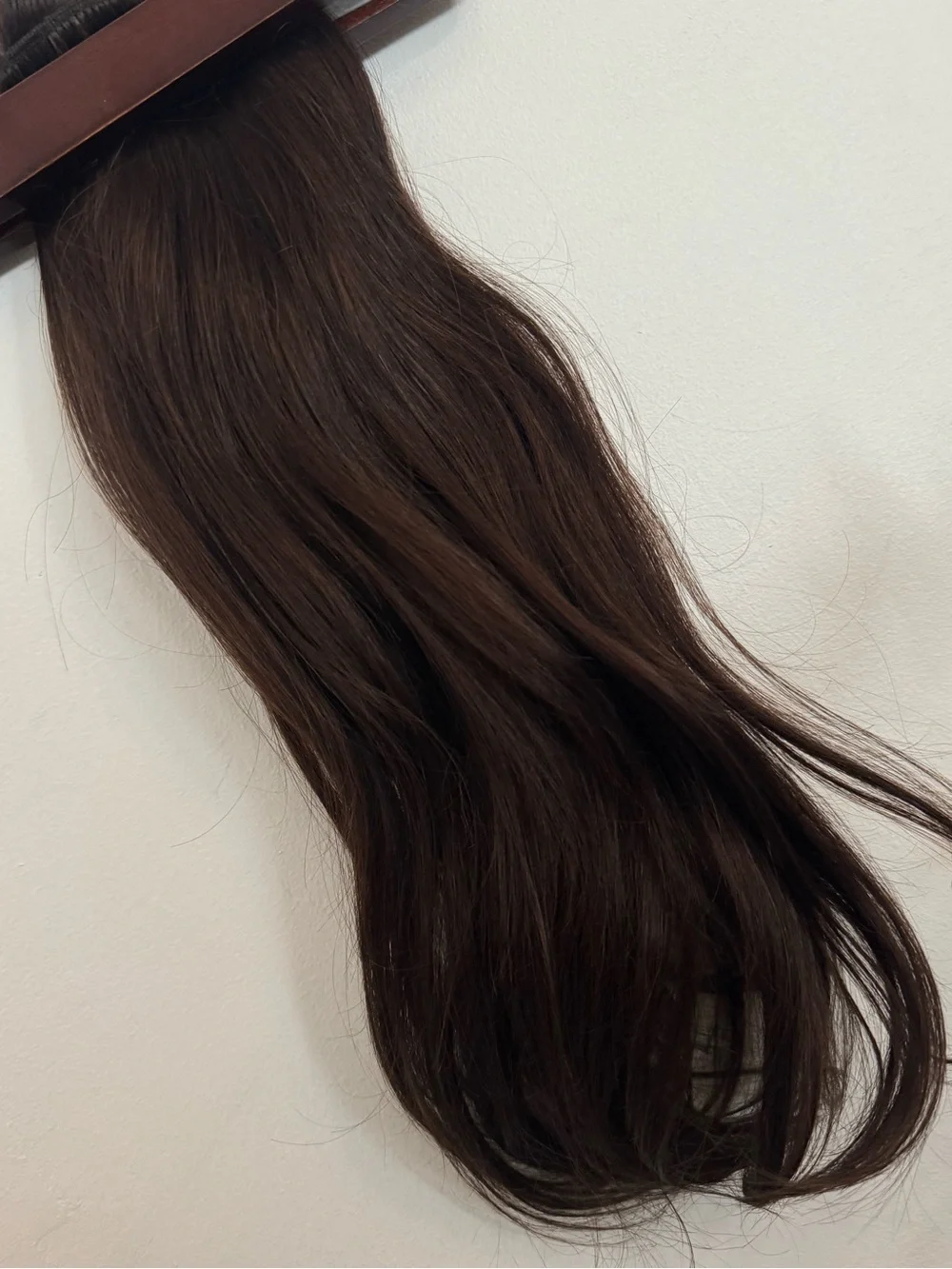 100% Human Hair 18” Dark Brown Clip-In Hair Extensions Straight Soft Wave Set